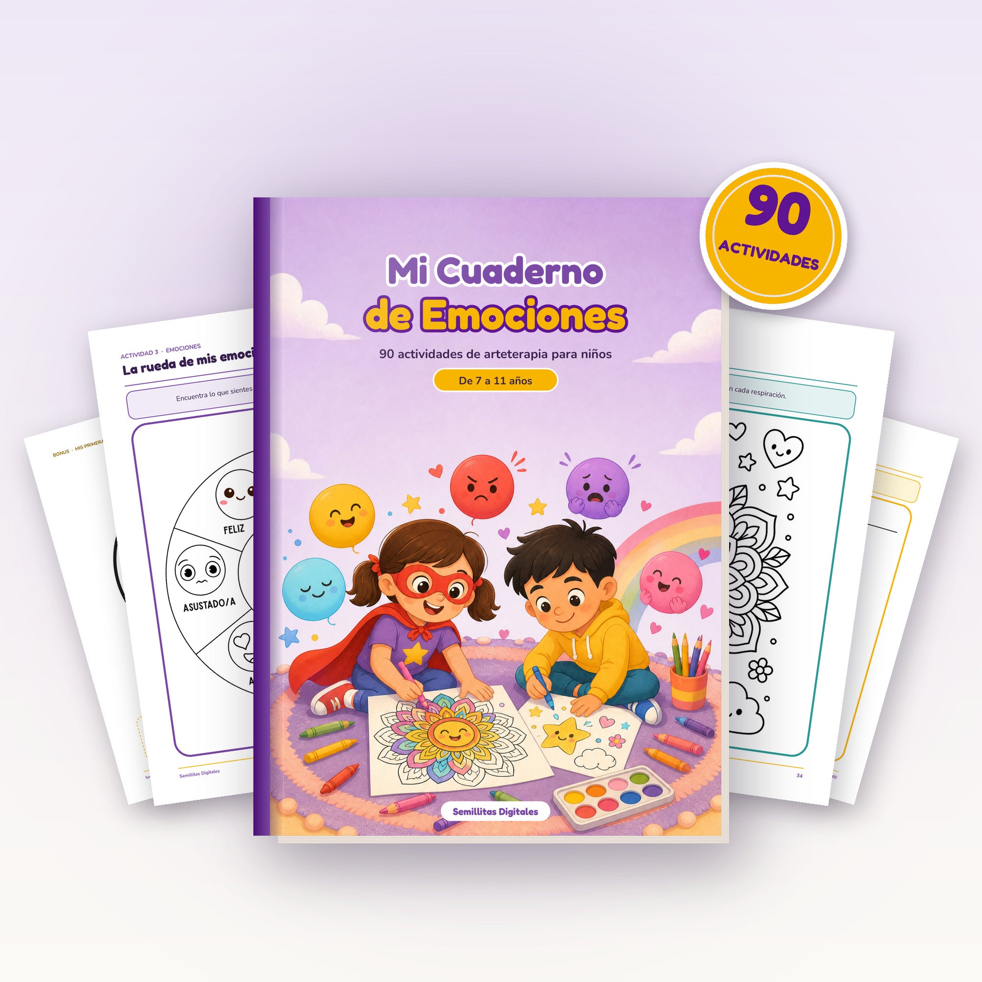 Mi Cuaderno de Emociones: portada y páginas interiores